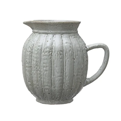 Hello Honey® 2.5qt. Antique White Stoneware Fluted Pitcher