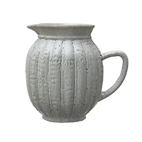 Hello Honey® 2.5qt. Antique White Stoneware Fluted Pitcher