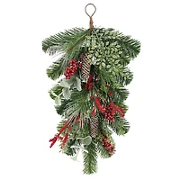 24" Pine, Eucalyptus & Red Berry Teardrop from Ashland®
