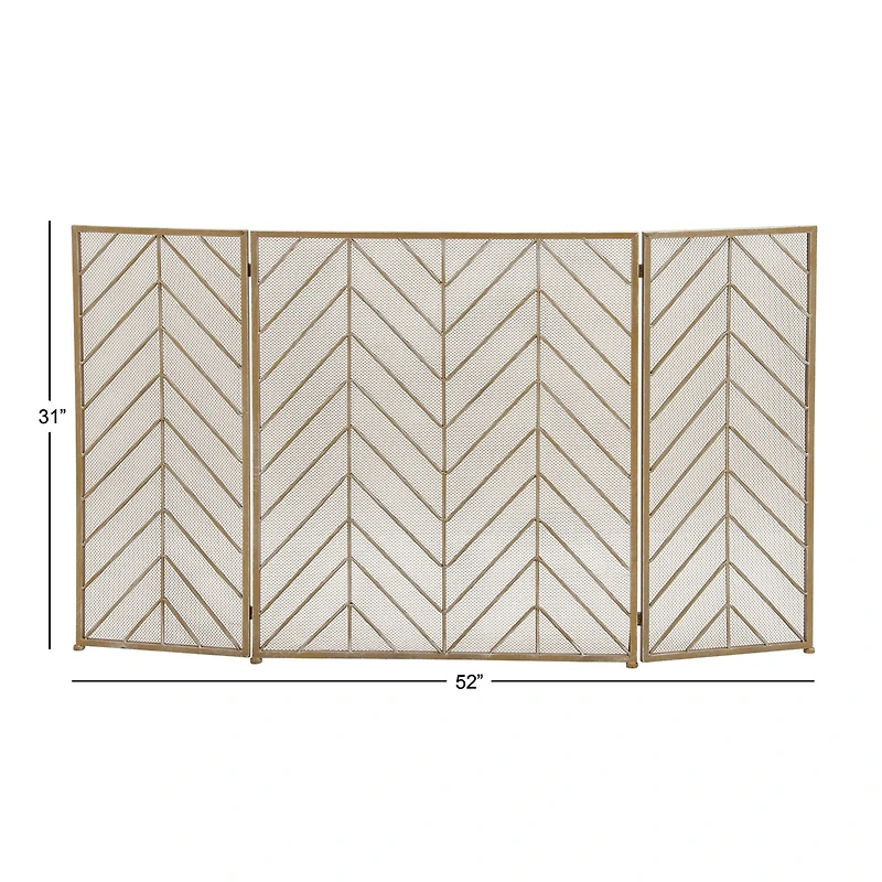 Brass Metal Contemporary Fireplace Screen