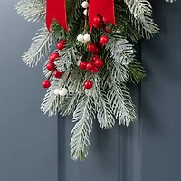 Glitzhome® 25" Greenery Snowman Door Hanger