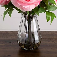 16" Light Pink Peony Arrangement in Glass Vase