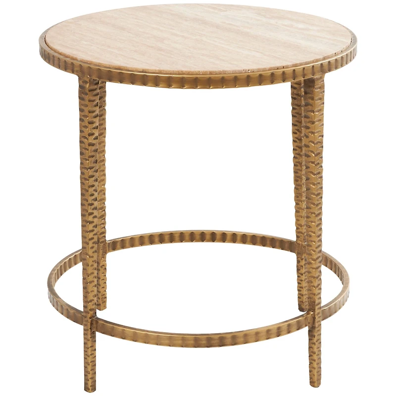 20" Gold Metal Accent Table