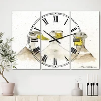 Designart Three White Ducks Farmhouse Multipanel Wall Clock