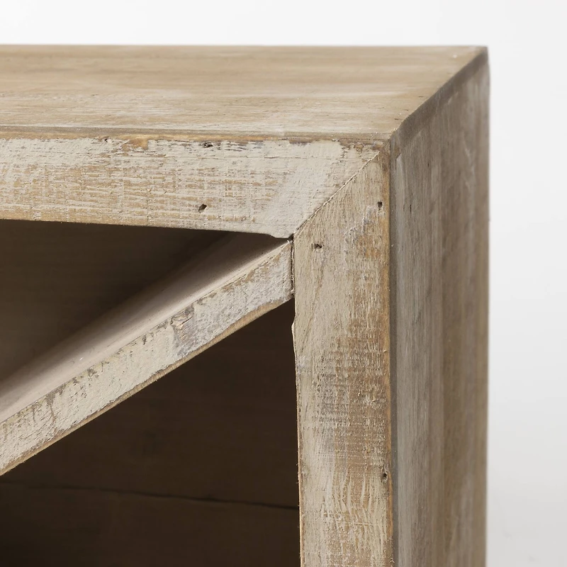 Natural Wooden Wine Bottle Display Shelf