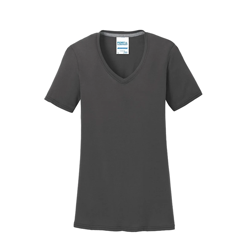 Port & Company® Neutrals Ladies Performance Blend V-Neck T-Shirt