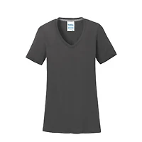 Port & Company® Neutrals Ladies Performance Blend V-Neck T-Shirt