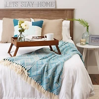 DII® Teal Basket Weave Woven Throw