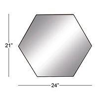 CosmoLiving by Cosmopolitan Black Contemporary Wood Wall Mirror, 21" x 24"