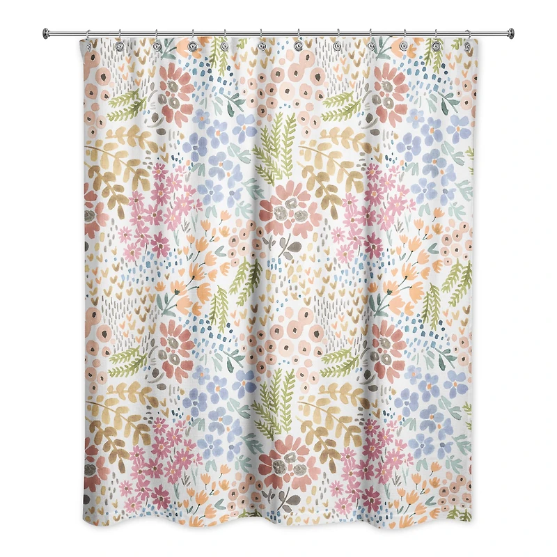 Bright Multi Floral 71" x 74" Shower Curtain