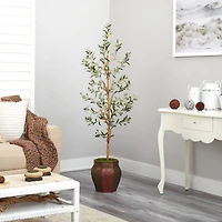 5.5ft. Olive Artificial Tree in Decorative Planter