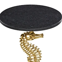 28" Gold Aluminum Coastal Accent Table