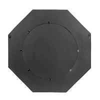 Hello Honey® Black Hexagonal Carved Wood Framed Wall Mirror