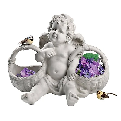 Design Toscano 16" Basket of Treats Cherub Statue