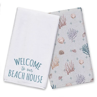 Welcome To The Beach House Tea Towel Set