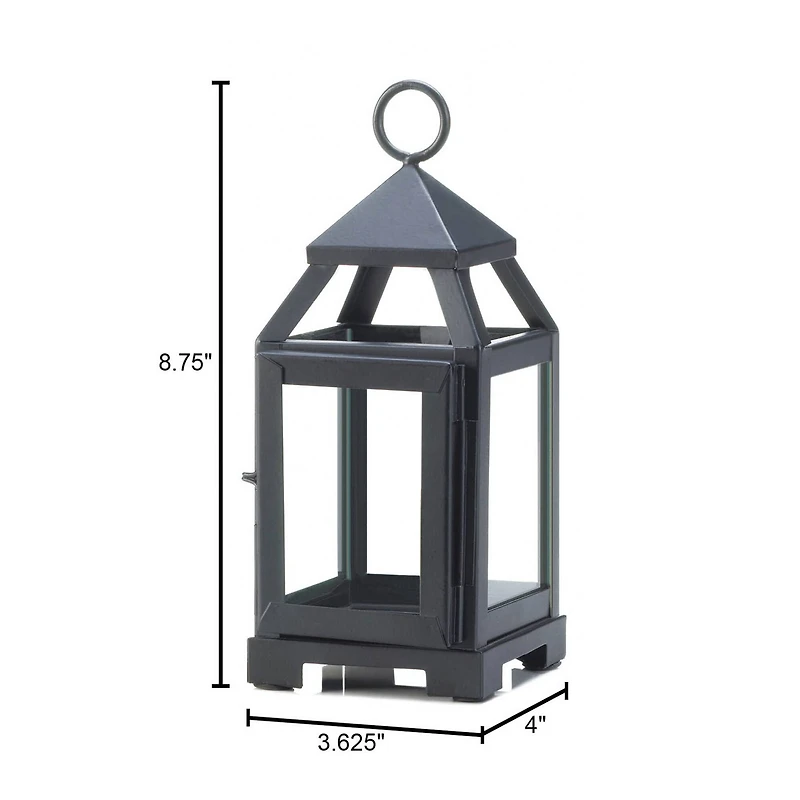 8.75" Black Mini Contemporary Lantern