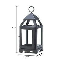 8.75" Black Mini Contemporary Lantern