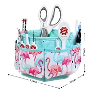 SINGER® Flamingo Print Sewing Spinning Tabletop Organizer