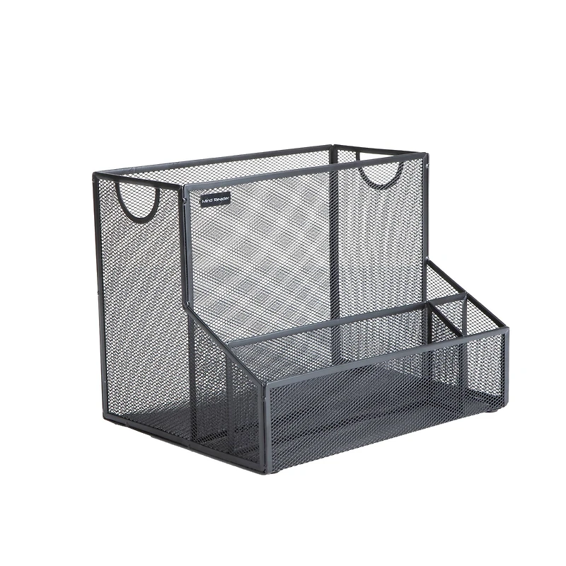 Mind Reader Large Black Metal File Organizer Basket