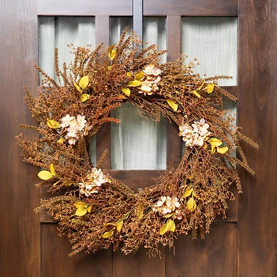 32" Brown Fall Grass Autumn Harvest Wreath