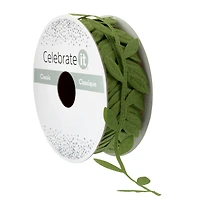 1" x 3yd. Green Leaf Ribbon by Celebrate It® Classic