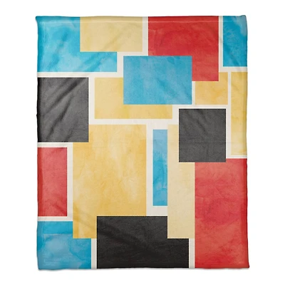 Colorful Primary Abstract II 50" x 60" Coral Fleece Blanket