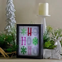LED Lighted "HO HO HO" With Snowflakes Christmas Wall Art