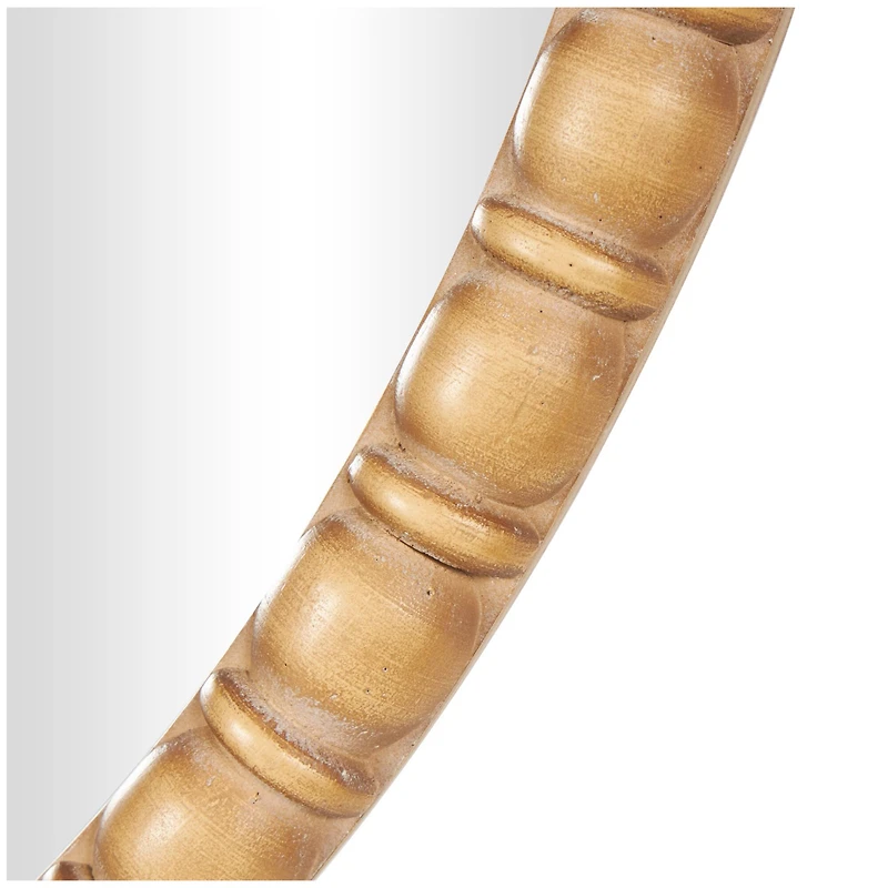 37" Brown Bohemian Framed Oval Wall Mirror