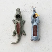 Hello Honey® 6.5" Green Stoneware Alligator Match Holder