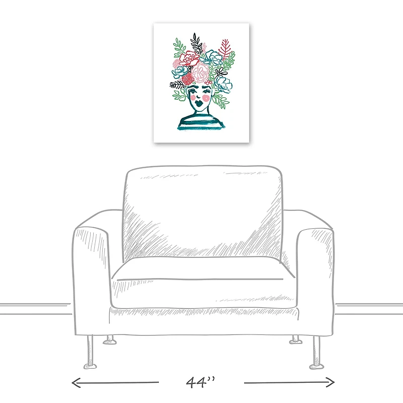 Flower Head Woman Canvas Wall Art