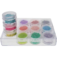 The Beadsmith® 5'' x 4'' x 1'' Clear Storage Box with Jars