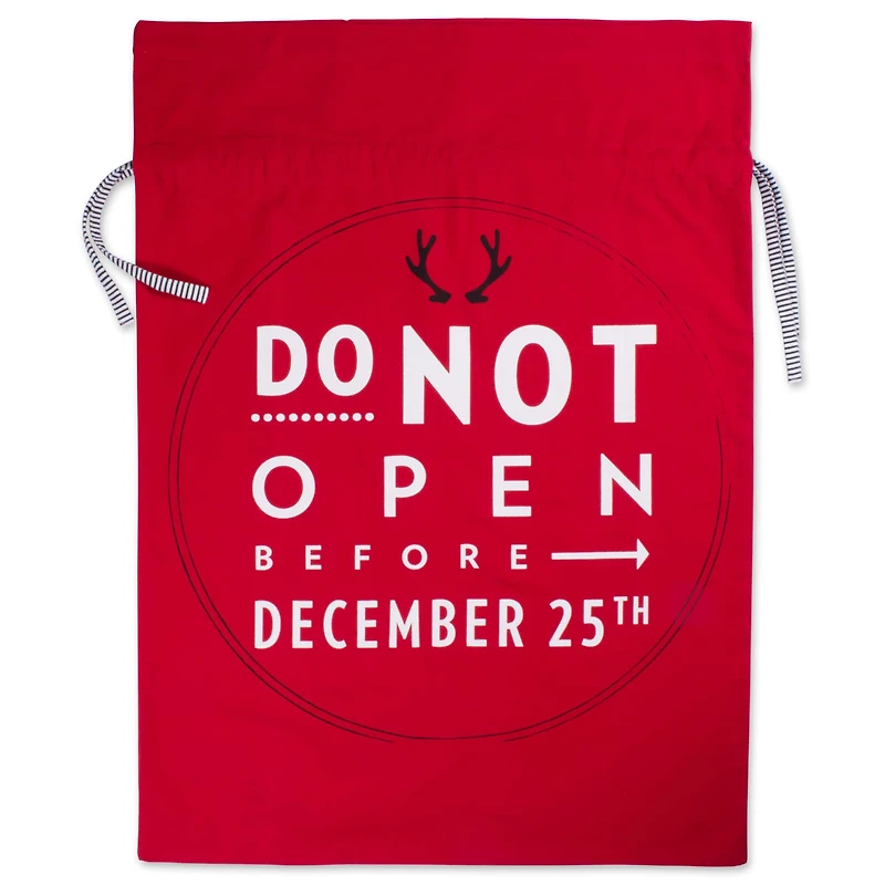 DII® Do Not Open Santa Drawstring Gift Bag