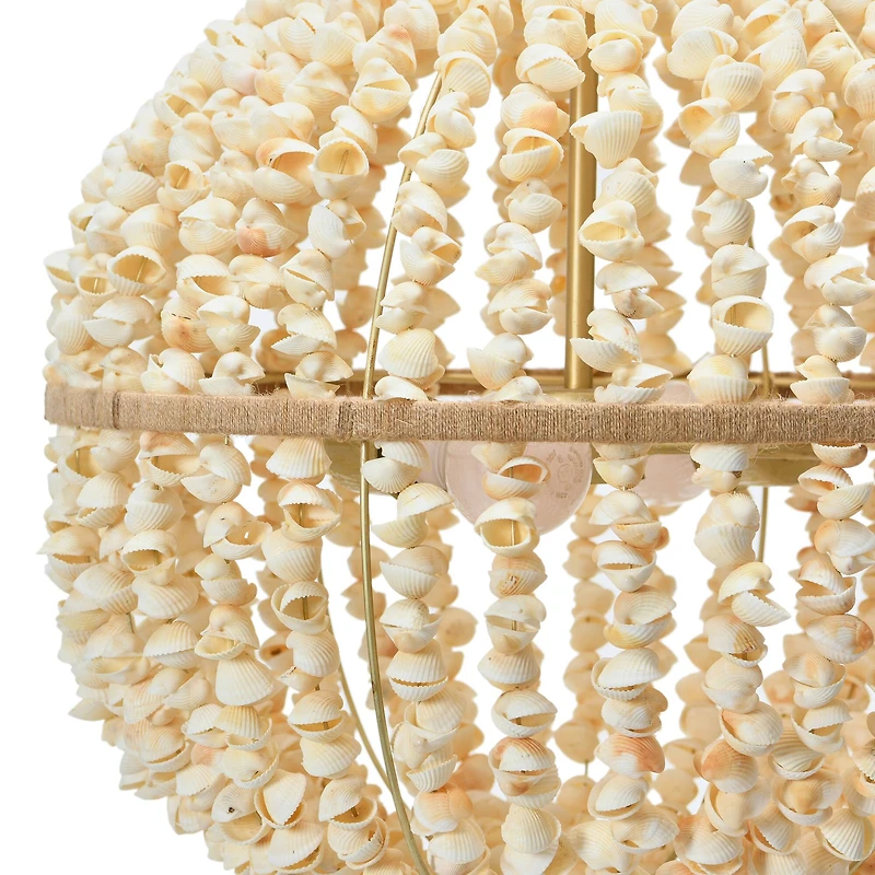 Hello Honey® 19" Round Ball Metal and Shell Ceiling Light