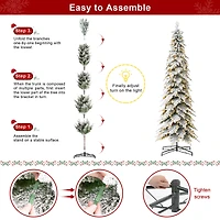 11ft. Pre-Lit Flocked Spruce Artificial Christmas Tree, Warm White Lights
