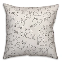 Bunny Outline Pattern Throw Pillow