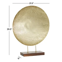27" Gold Metal Contemporary Geometric Sculpture