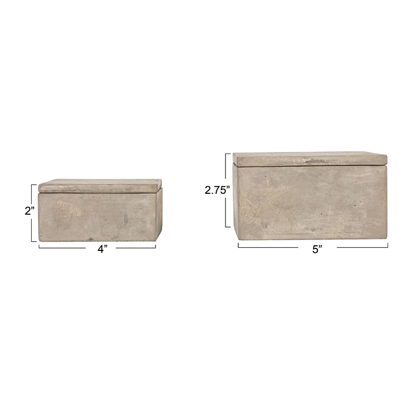 Hello Honey® Gray Contemporary Cement Boxes with Lids