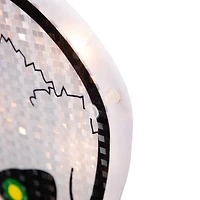 12" Silver & Black Holographic Lighted Skull Halloween Window Silhouette Decoration