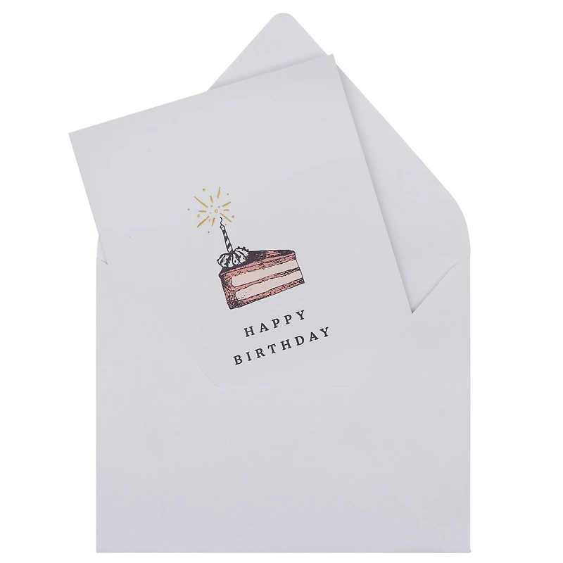 Happy Birthday Cake Slice Blank Greeting Card Set by Celebrate It™