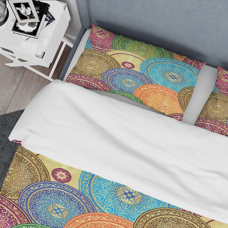 Designart 'Circular Retro Design IV' Mid-Century Duvet Cover Set