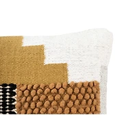 Hello Honey® Yellow, Green & Black Accents Handwoven Wool Kilim Pillow