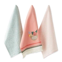 Paradise Coconut Drink Embellished Dishtowel (Set of 3)