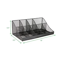 Mind Reader Black 11 Compartment Breakroom Coffee Condiment Organizer