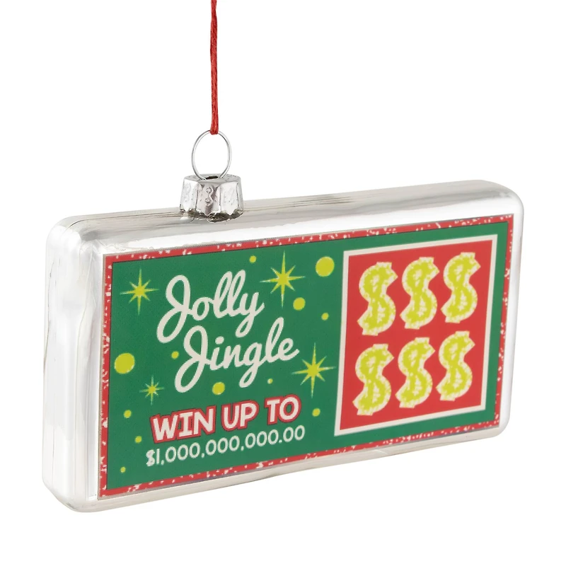 4.5" Jolly Jingle Scratcher Glass Christmas Ornament