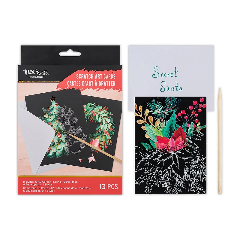 Brea Reese™ Holiday  Floral Scratch Art Card Kit