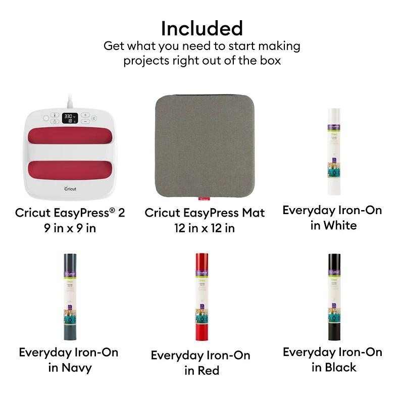 Cricut EasyPress® 2 9" x 9" + Starter Kit