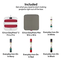 Cricut EasyPress® 2 9" x 9" + Starter Kit