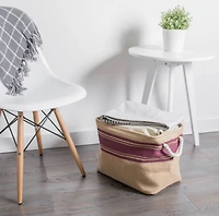 DII® 16" Wine Border Burlap Round Bin