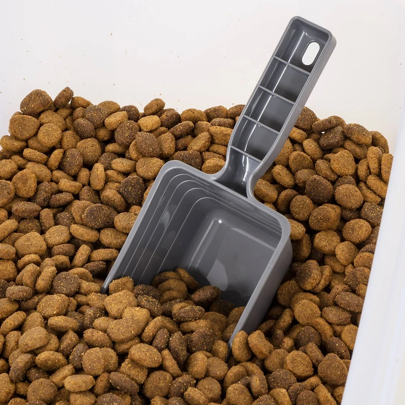 IRIS Clear, White, Black, Dark Gray 55qt. Food Container With Sealed Top & Scoop