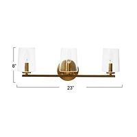 Hello Honey® Robert Stevenson Lighting Berkley Metal & Glass 3-Light Vanity Light